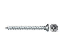 fischer 670088 FPF Power-Fast II 3.5 x 25mm Chipboard Wood Screws, Countersunk Head with Phillips, Fully Threaded, Galvanised Blue Passivated, Box of 200