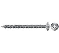 fischer 670448 Power-Fast II 5.0 x 60 mm Chipboard Wood Screws, Pan Head with Phillips, Fully Threaded, Galvanised Blue Passivated, Box of 100