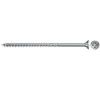 fischer 670502 FPF Power-Fast II 6.0 x 120mm Chipboard Wood Screws, Countersunk Head with Phillips, Partial Thread, Galvanised Blue Passivated, Box of 100