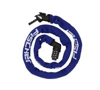 Fischer 687082 Kettenschloss Neopren with Combination Lock, high Security for Bicycles and e-Bikes, Anti-Theft, Blue, Länge: 130 cm