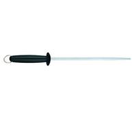 Fischer Bargoin 30.5cm Round Sharpening Steel with Black Plastic Handle, Coarse Cut