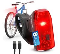 Fischer Basic Bicycle Rear Light - LED Bicycle Light Rear with Battery - USB-C Charge & 8 Hours Light Time - StVZO Approval