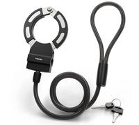 FISCHER Bicycle Handcuff Lock 110 cm, 8 mm Steel, for Bicycle, E-Bike, E-Scooter with Holder, Cable Lock with Clamp, Robust Spiral Lock