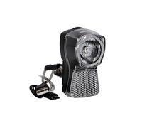 FISCHER Bicycle LED Front Light 45/20 Lux with Battery and USB Charging Function, Dynamo Look, Splash Protection According to IP44, StVZO Approved