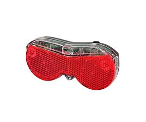 Fischer Bicycle LED rear light with battery and integrated reflector, splash protection according to IP44, StVZO-approved