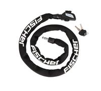 FISCHER Bicycle Lock Chain Lock Neoprene with 2 Keys High Security for Bicycles and E-Bikes Anti-Theft Black Length 130cm