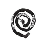 FISCHER Bicycle Lock Chain Lock Neoprene with Combination Lock High Security for Bicycles and E-Bikes Anti-Theft Black Length 130cm