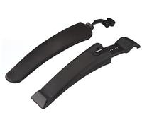 Fischer Bicycle MTB splash guard set, front and rear, screw-on, with angle adjustment, wide design, black, 24-26 inches