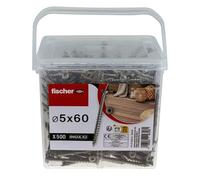 Fischer - Bucket of 500 terrace screws 5 x 60 in A2 stainless steel, corrosion-resistant stainless steel