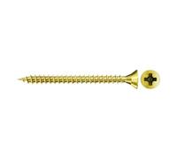 fischer Chipboard Screw 4.0 x 20 Countersunk Head Yellow Galvanised Full Thread Phillips PZ