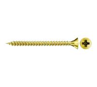 fischer Chipboard Screw 4.0 x 40 Countersunk Head Yellow Galvanised Full Thread Phillips PZ