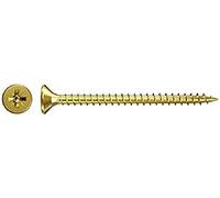 fischer Chipboard Screw 4.5 x 50 Countersunk Head Yellow Galvanised Full Thread Phillips PZ