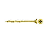 fischer Chipboard Screw 4.5 x 50 Countersunk Head Yellow-Galvanised Partial Thread Phillips PZ
