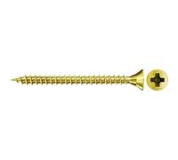 fischer Chipboard Screw 5.0 x 40 Countersunk Head Yellow Galvanised Full Thread Phillips PZ
