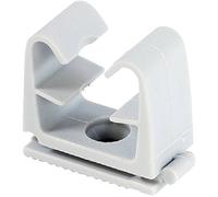 fischer Clip Clamp FC 16-20 GR, Flexible Attachment for Various Cable and Pipe Diameters, Flexible Attachment with C-Profile Rail, Coupling up to Three Pipe Clips, Pack of 25