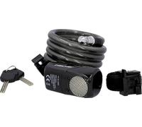 Fischer Coil Cable Lock with Alarm, Black, One Size