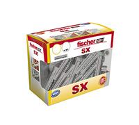 fischer - Concrete Wall Plugs SX 8 x 40 for Fixing Lamps, Pictures, Box Studs 60 Units