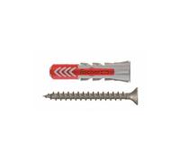 Fischer DuoPower 6 x 50 S, Powerful Universal Plug with Safety Screw, Intelligent 2-Component Technology for fastenings in Concrete, Bricks, Stone, Gypsum plasterboard, etc., 50 Plugs & 50 Screws