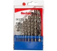 fischer Metal Drill Bit Set, 1-10 mm Diameter, Drill Bits Set, Different Sizes, Tool for Drilling in Metal & Non Metal, Pack of 10