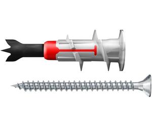 Fischer Duoblade S LD, Self-Drilling Plasterboard Plug with Chipboard Screw