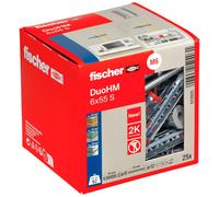 fischer DuoHM 6 x 55 S TX Cavity Dowels with Metric Panhead Screw and TX Drive for Fixing TV Brackets, Lights, Wall Shelves, etc. in Panel Building M