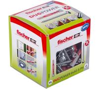 fischer DuoPower 6 x 50 S PH, powerful universal plug with panhead screw, intelligent 2-component technology for fastenings in concrete, bricks, stone, gypsum plasterboard, etc., 50 plugs & 50 screws