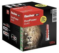 fischer DuoPower 8 x 40 in the Attractive Lion Action Box, Universal Dowels, Powerful 2-Component Dowels for Mounting in Concrete, Bricks, Stone, etc. with 20% More Content, Pack of 120