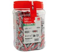 fischer DuoPower 8 x 40 in The BigBox, 450 Universal Dowels, Powerful 2-Component Dowels, Plastic Dowels for Mounting in Concrete, Bricks, Stone, Plasterboard Panels and Much More, Without Screws