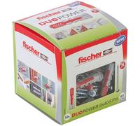 fischer DuoPower 8 x 40 S PH, powerful universal plug with panhead screw, intelligent 2-component technology for fastenings in concrete, bricks, stone, gypsum plasterboard, etc., 50 plugs & 50 screws