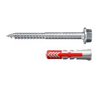 fischer 564790 DUOPOWER S, Universaldübel mit Sicherheitsschraube, 2-Komponenten, Kunststoffdübel zur Befestigung in Beton, Ziegeln, Stein, Gipskarton UVM, Dübel + 50 Schrauben, red, 8 x 40 ETA