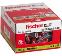 Fischer DuoPower Plastic Plugs 8 x 40mm - Pack of 100