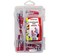 fischer DuoPower Box Mini, Dowel Box with 85 Pieces (30 Pieces 5 x 25, 35 Pieces 6 x 30, 20 Pieces 8 x 40), Universal Dowels, Practical Dowel Box for DIY & Professionals