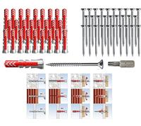 Fischer Duopower Dowels with Screws and Bit, Universal Dowels, Powerful 2K Dowels, for Mounting in Concrete, Bricks, Stone, Plasterboard (5 x 25 mm + 4 x 35 mm Screws, Pack of 50)