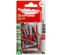 Fischer Duopower Nylon Wall Plug 8 x 40mm - Pack of 18