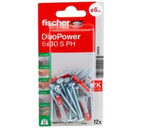 Fischer Duopower Multicolour Multi-Purpose Screw & Wall Plug (Dia)6mm (L)30mm, Pack Of 12
