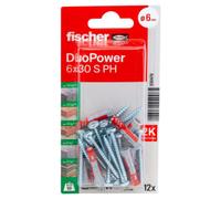 Fischer Duopower Multicolour Multi-Purpose Screw & Wall Plug (Dia)6mm (L)30mm, Pack Of 12