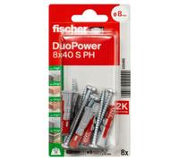 Fischer Duopower Nylon Wall Plug with Screws 8 x 40mm - Pack of 8