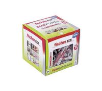 fischer DuoPower 8 x 65, powerful universal plug with intelligent 2-component technology for fastenings in concrete, bricks, stone, etc., 50 plugs without screws