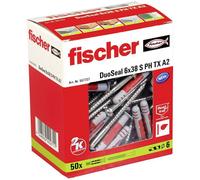 Fischer Fixings Duoseal 6X38 S Plug + Screw A2 Pk 50, Multi