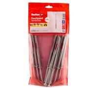 fischer DuoXpand 10 x 140 FUS, High-Quality Universal Dowel with Hex Screw & Moulded U Washer (Pack of 10), Dowels for Strong Hold, Ideal for Porous Building Materials & Close to Edge Anchors