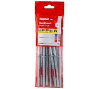 fischer DuoXpand 8 x 100 FUS, High-Quality Universal Dowel with Hex Screw & Moulded U Washer (Pack of 10), Dowels for Strong Hold, Ideal for Porous Building Materials & Close to Edge Anchors