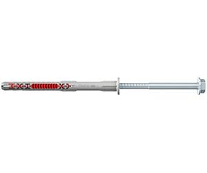 fischer DuoXpand 8 x 120 FUS, universal plug with hexagon head screw & molded washer, strong hold, ideal for porous building materials, enables anchoring close to the edge, 50 pcs