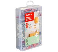 fischer easyDIY Box Decoration EasyHook, Assemble and Adjust, 113-Piece Set of DuoPower Dowels, Hooks, Cover Caps and Screws, 6-8 mm Diameter, 30-40 mm Length, for DIY