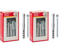 Fischer Extended Dowels with Screw, Grey, 8 x 80 mm (Pack of 2)