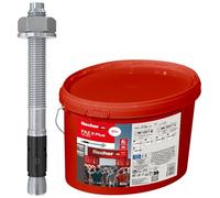 fischer FAZ II Plus 12/20 gvz Bolt Anchor in Bucket, Heavy Duty Anchor with High Load Capacity, Anchor Bolt for Fixings Heavy Loads and Steel Constructions, Seismic & ETA Approval
