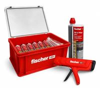 Fischer FIS V Plus 360 S Injection Mortar 12 x 360 ml Craft Case Set with Squeezing Gun FIS DMS Anchor Adhesive and Composite Mortar for Concrete Solid Brick Perforated Brick Heavy Duty Attachment