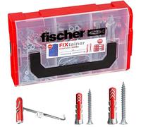 fischer FixTainer DuoPower & DuoTec Wall Plugs with Screws, 200 Piece | Universal Fixing Assortment | Solid & Hollow Materials | Refillable Box | Easy Organisation