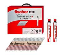 fischer Galvanised Frame Nail (GVZ) with Ring Shaft FF NFP 75 x 2.8 mm + 2 Gas Cartridges 1 Set 534706