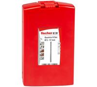 fischer Hammer Drill Bit Quattric II S Set, 5-12 mm Diameter, Drill Bits Set with Various Sizes, Tool for Drilling in Reinforced Concrete, Pack of 7