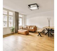 FISCHER & HONSEL Carre ceiling light 50x50cm fabric shade white